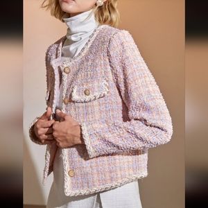 NEW Tweed Short Blazer Jacket L